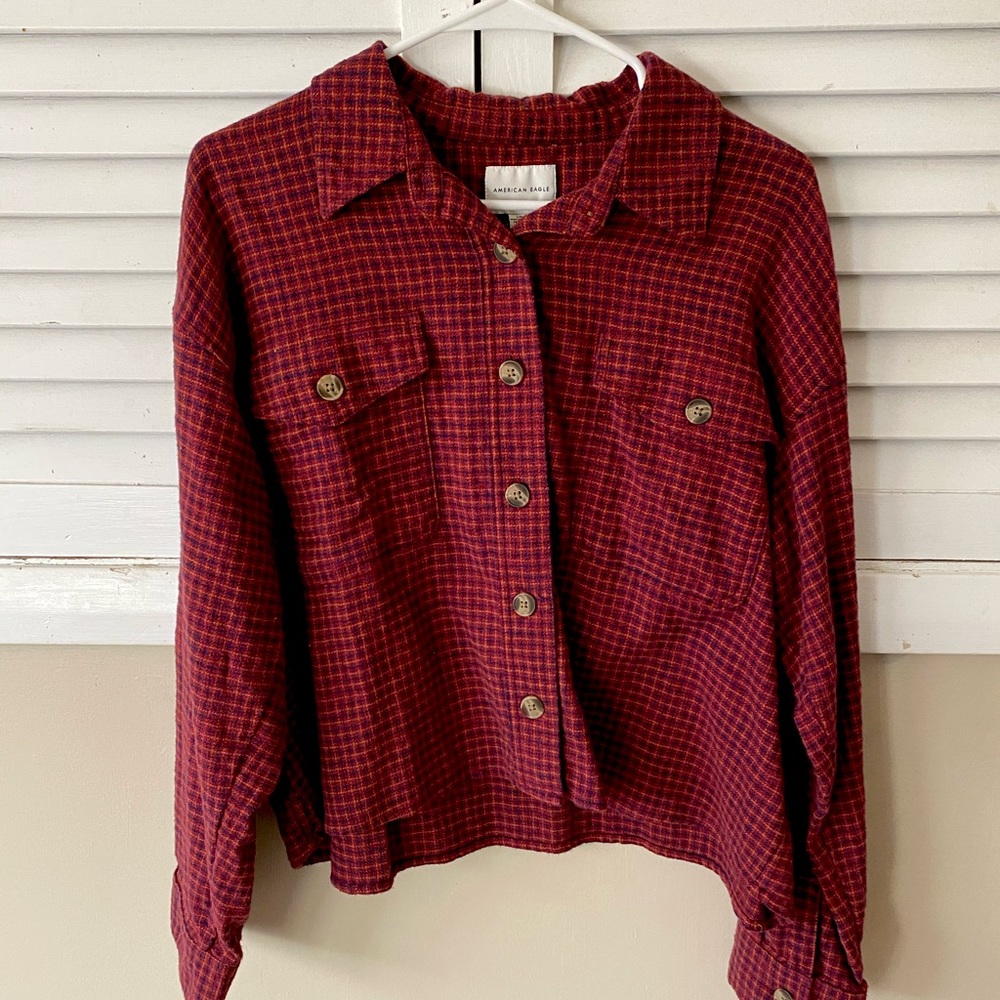 NWT AE Cropped Flannel